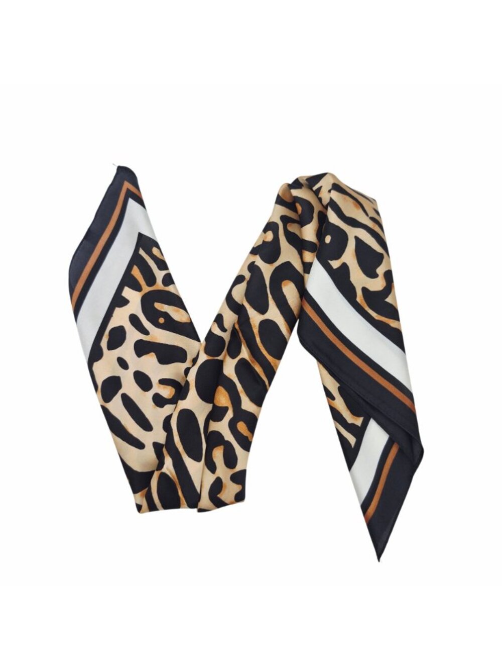 ✨Elegant Bandana Square Scarf Silky Satin Animal Print Leopard Fashion Accessory - Picture 3 of 6